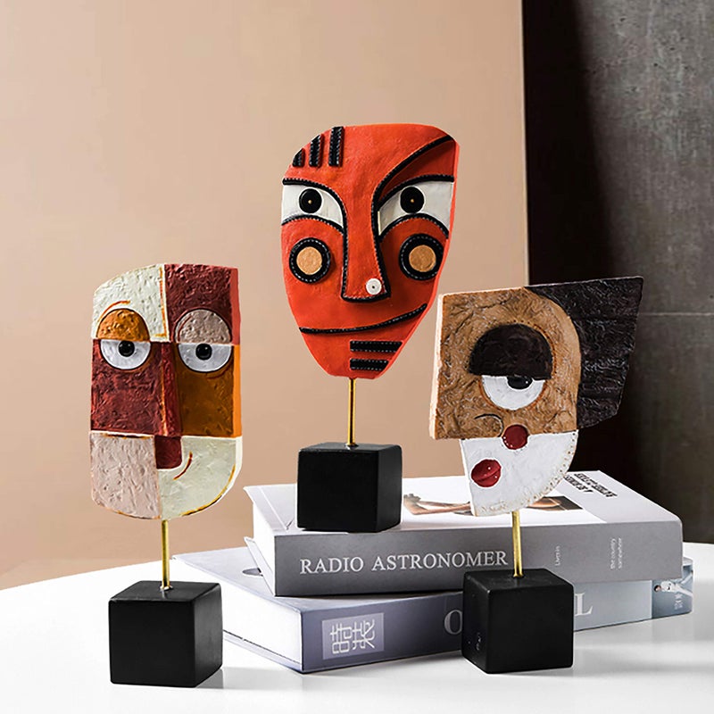 HCCMLOVE 4 PCS - Handcrafted Statues Resin Abstract Sculpture for Home Decor Modern,African Art Tribal Figurines Decorations Items Accents Influencer Picks for Bookshelf,TV Stand,Living Room,Nightstand - Image 5